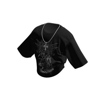 Eternos Graphic Shirt w/ Silver Cross Chain