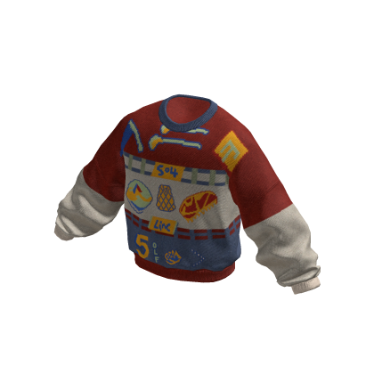 NOIR Y2K Graphic Crewneck Sweater (Red)