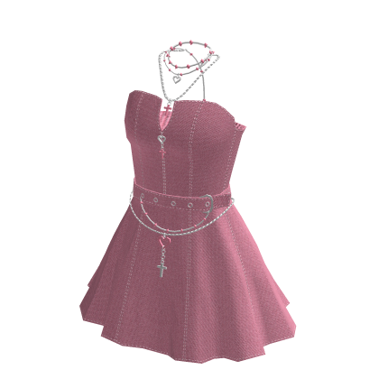 ♾️ Pink & silver heavens rebellion goth dress 