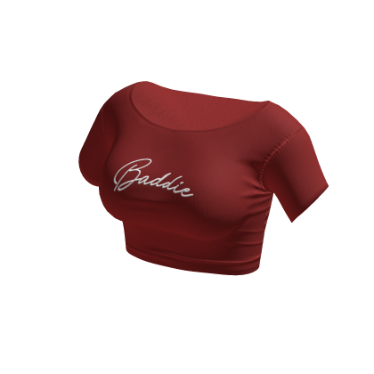 RED MAROON BADDIE CROP TOP - MKJZT