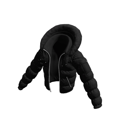 Black Puffer Jacket Oversized Monclizzy Winter Y2K