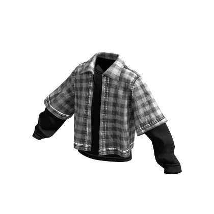 White & Black Plaid Polo w/ Shirt