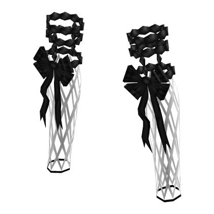Leg Warmers With Bows - Black