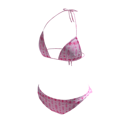 Summer Pink Palm Puff Bikini 