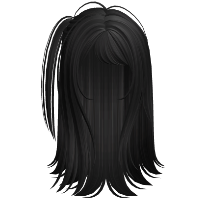 Emo half up side ponytail in Black