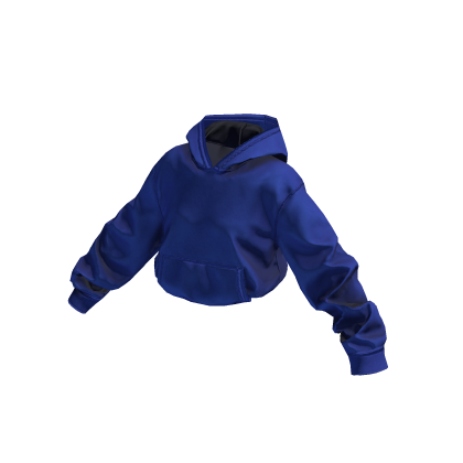 Oversize Crop Hoodie (Blue)