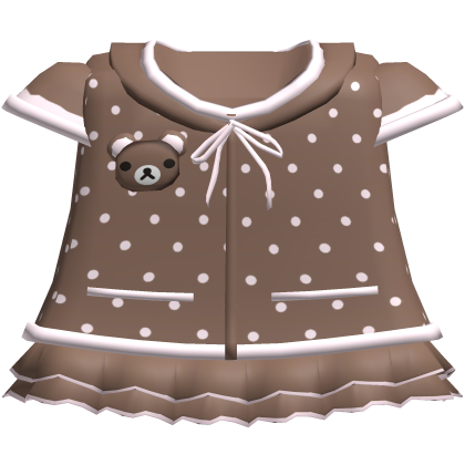 cutesy brown bear polka dots jacket w skirt 