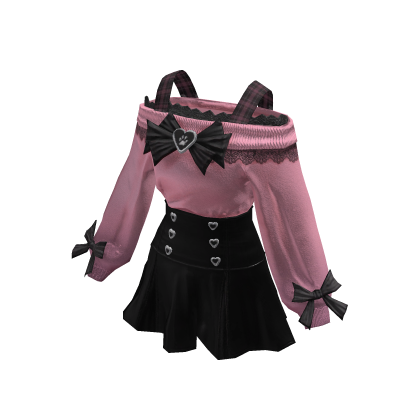 💙 Pink & Black Sweater Jirai Kei Dress