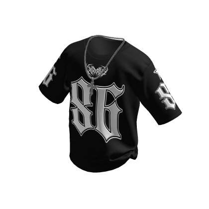 Black OS 86 Svddenly T-Shirt w/ Cross Chain
