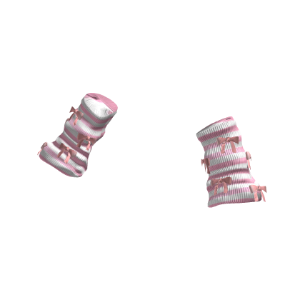 White and Pink Arm Warmers with Bows