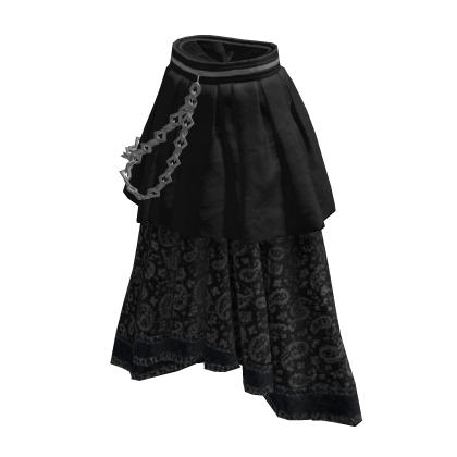 MJ - Layered Skirt Black Paisley