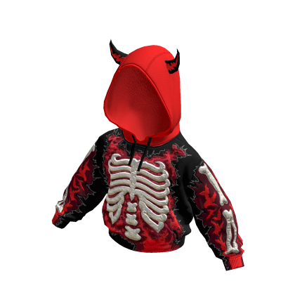 TOKYO UGC | Red Demon Ribcage Hoodie
