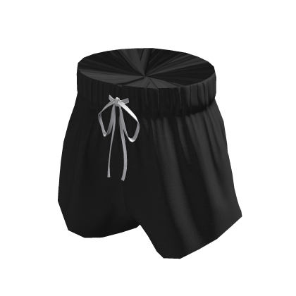 Cotton High-Waisted Shorts - Black