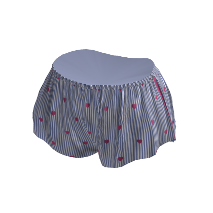 Blue Candy Heart Stripe Valentine Pajama Shorts