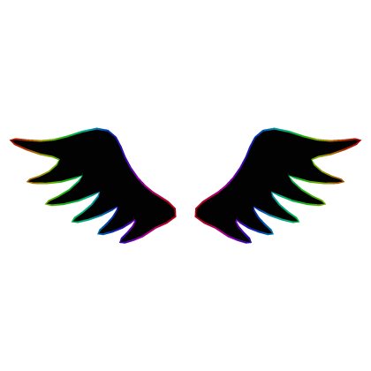 Cartoony Black Wings Rainbow