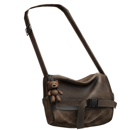 [3.0] Bear Plushie Brown Denim Crossbody Bag