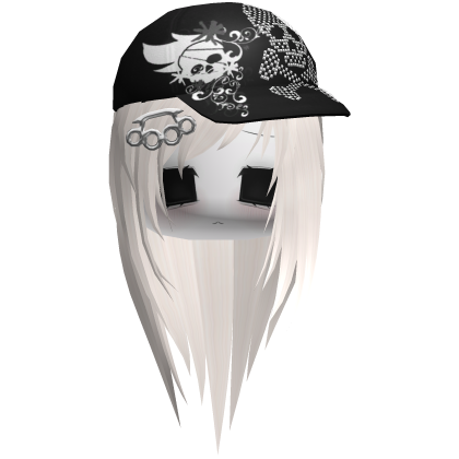 blonde emo scene skull cap hair w moe face
