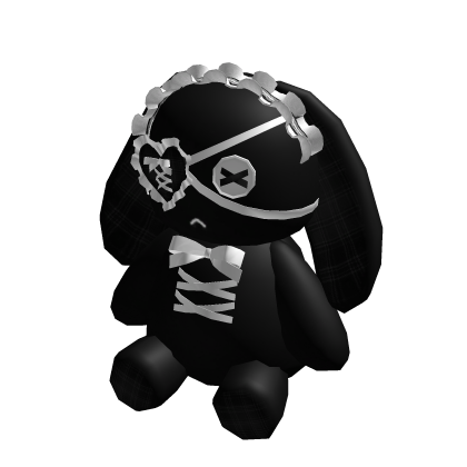 ꒰୨୧꒱ holdable gothic black and white bunny plush