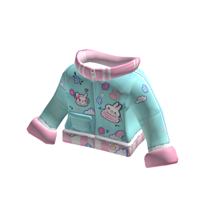 ♡ Harajuku teal sport jacket with stickers