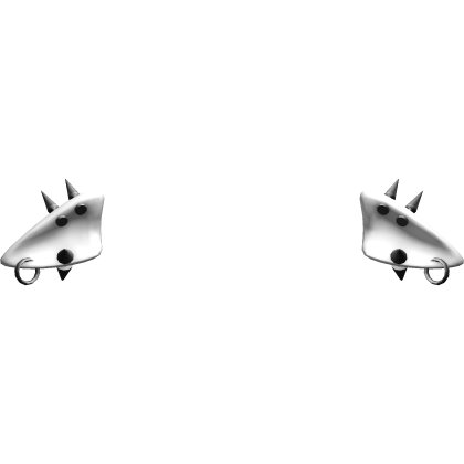 pierced spiked emo gothic droopy elf ears; white