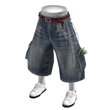 💗 Oversized Money Pocket Cargo Bermudas _ Blue