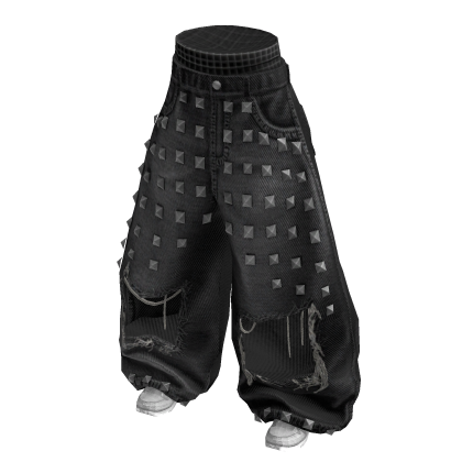 Black Studded Baggy Jeans