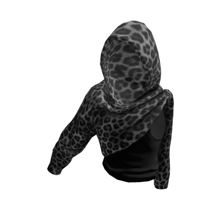 half hoodie leopard grey