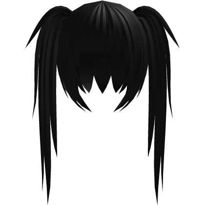 Cute Emo Moe long Black Pigtails Vkei Hair
