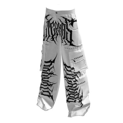 Eternos White Y2K Cargo Pants