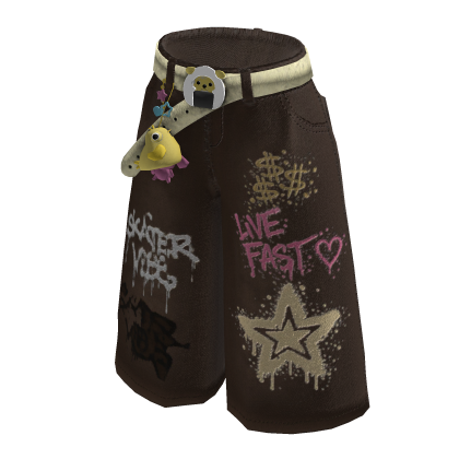 iBLOX - Short Pants Brown Grafitti Jeans