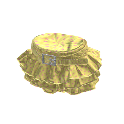 💜 Lace Ruffle Mini Skirt_Yellow