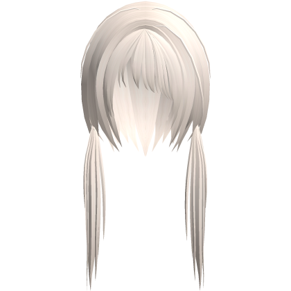 kawaii moe anime messy low pigtails platinum