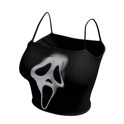 ✅Ghost Face✅ Black Crop Top Halloween