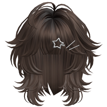 Brown Layered Hair with Star Clip