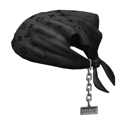 Tied LV Bandana Hat with Chain