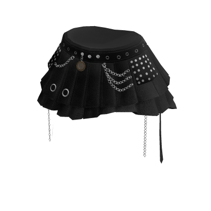 Alt Pleated Chain Skirt (Black)