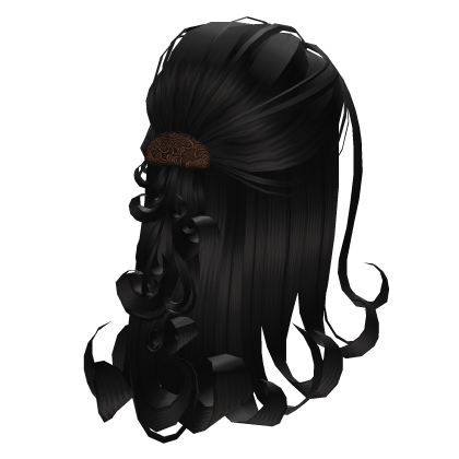 Half Up Wispy Boho Curls in Black