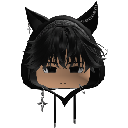 Cute Y2K emo black hair