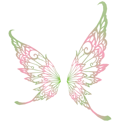 🌸✨ Green Pink Flutter Laceglow Wings