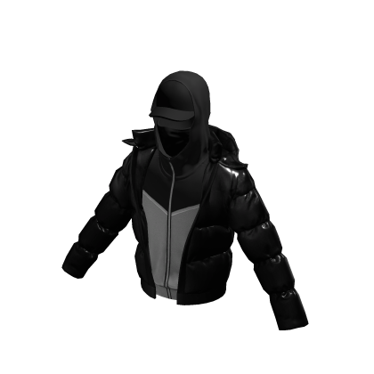 Black Puffer Jacket Tech Fleece Ski Mask Winter