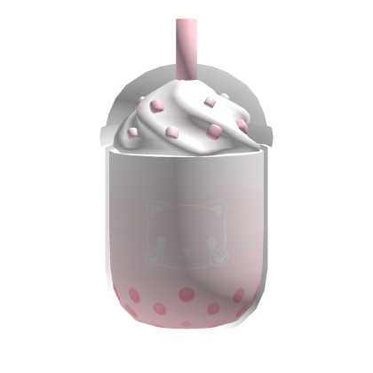 ♡ kawaii kitty strawberry milk boba tea