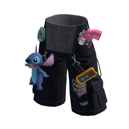 Stitch Short Pants Black