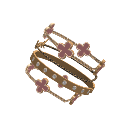 PBR Luxury Shiny Stacked Bracelet Gold Pink