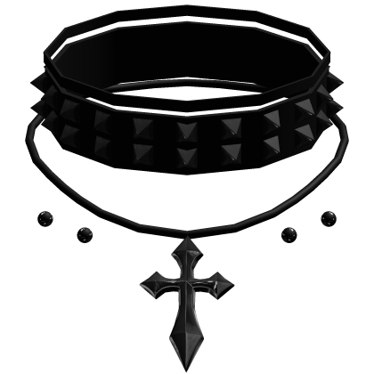 black studded emo cross necklace with piercings