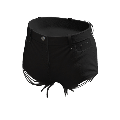 Denim Ripped Shorts - Black
