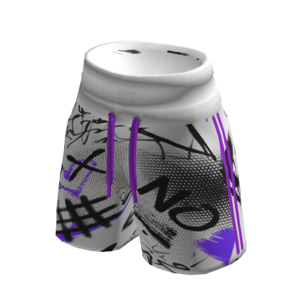 ViCo - Purple Chaos Baggy Shorts (White Purple) 