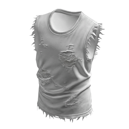 White Tank Top Ripped Torn Vest