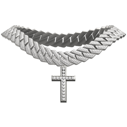 Iced Out Silver Chain w/ Cross (Boy)
