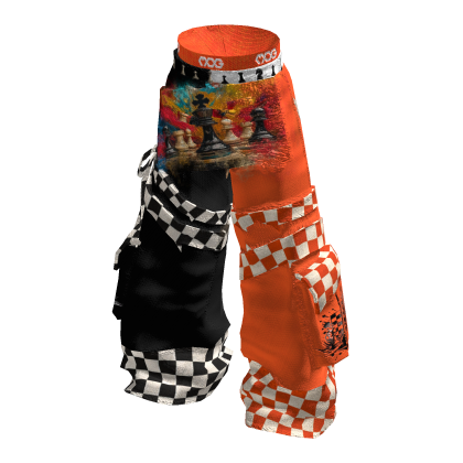 Pocket Pants Black Orange