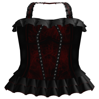 Gothic ruffled dress in red and black